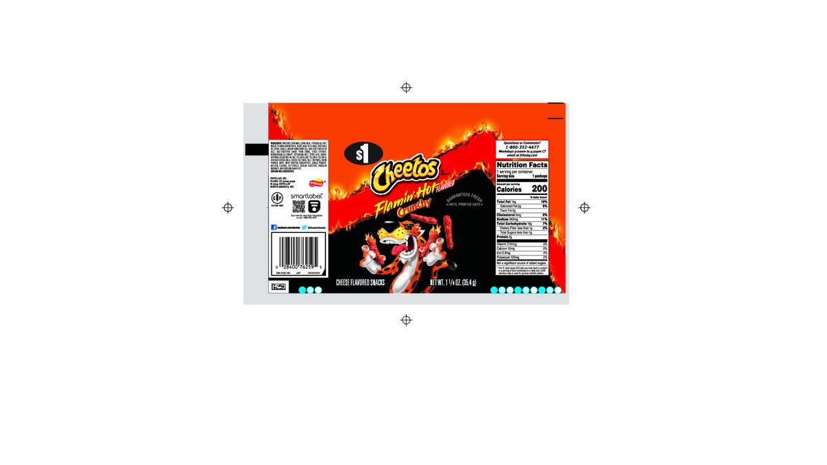 slide 4 of 6, Cheetos Cheese Flavored Snacks Flamin' Hot Flavored 1 1/4 Oz, 3.25 oz