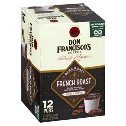Don Franciscos Single Serve Pods Dark Roast French Roast Coffee 12 ct