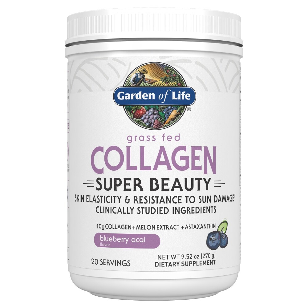 slide 1 of 1, Garden of Life Super Beauty Collagen Blueberry Acai, 9.52 oz