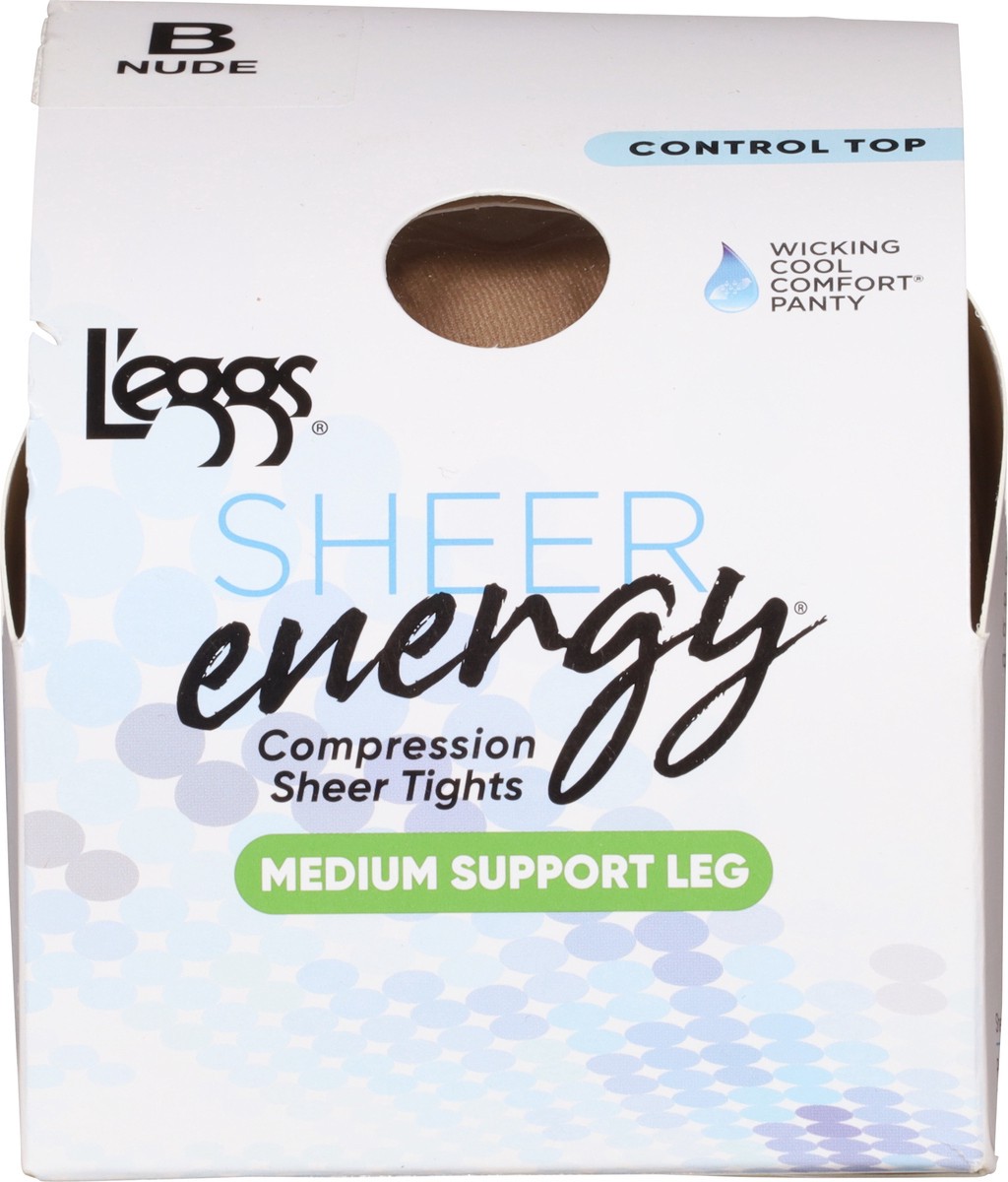 slide 2 of 12, L'eggs Sheer Energy Nude Medium Support Leg Compression Sheer Tights B 1 ea, 1 ct