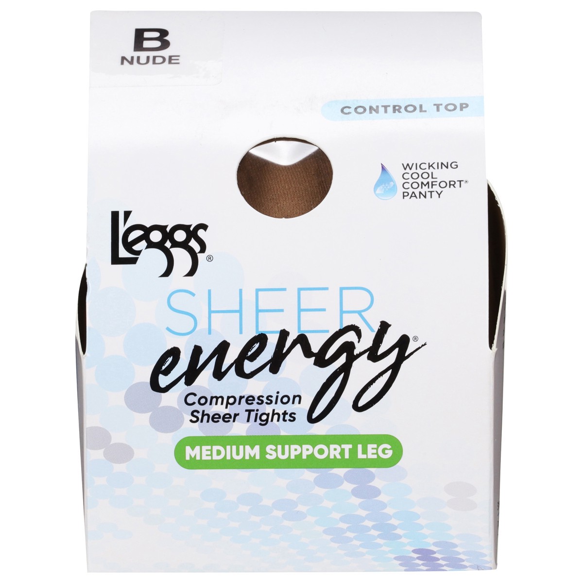 slide 7 of 12, L'eggs Sheer Energy Nude Medium Support Leg Compression Sheer Tights B 1 ea, 1 ct