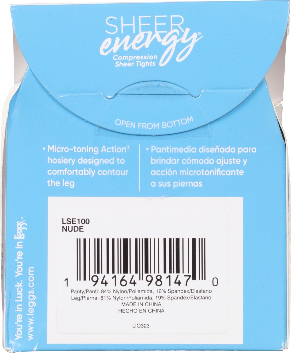 slide 10 of 12, L'eggs Sheer Energy Nude Medium Support Leg Compression Sheer Tights B 1 ea, 1 ct