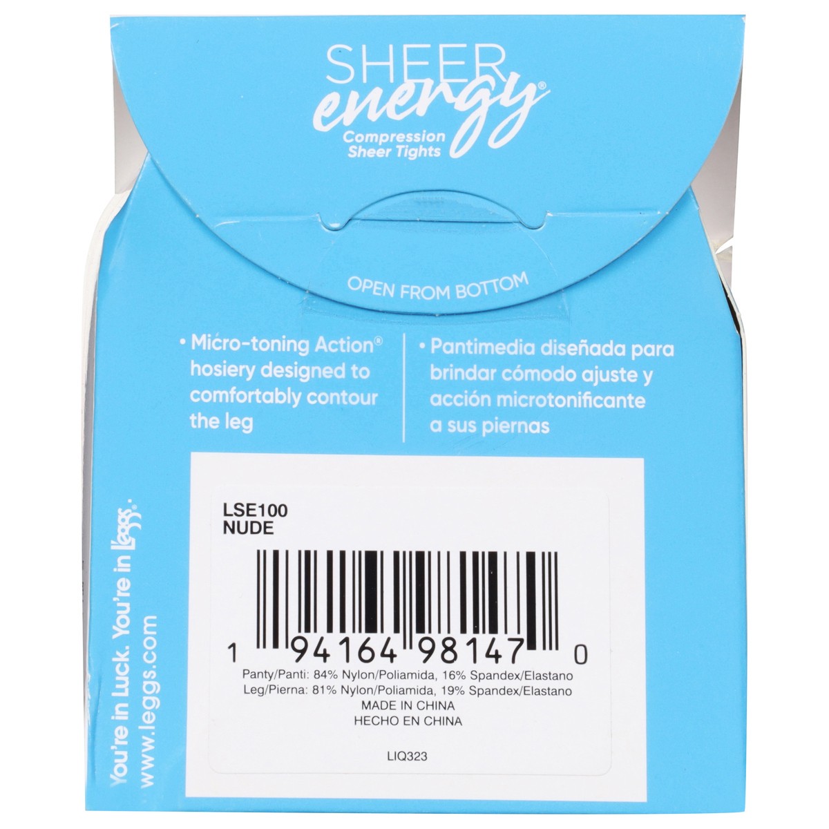 slide 8 of 12, L'eggs Sheer Energy Nude Medium Support Leg Compression Sheer Tights B 1 ea, 1 ct