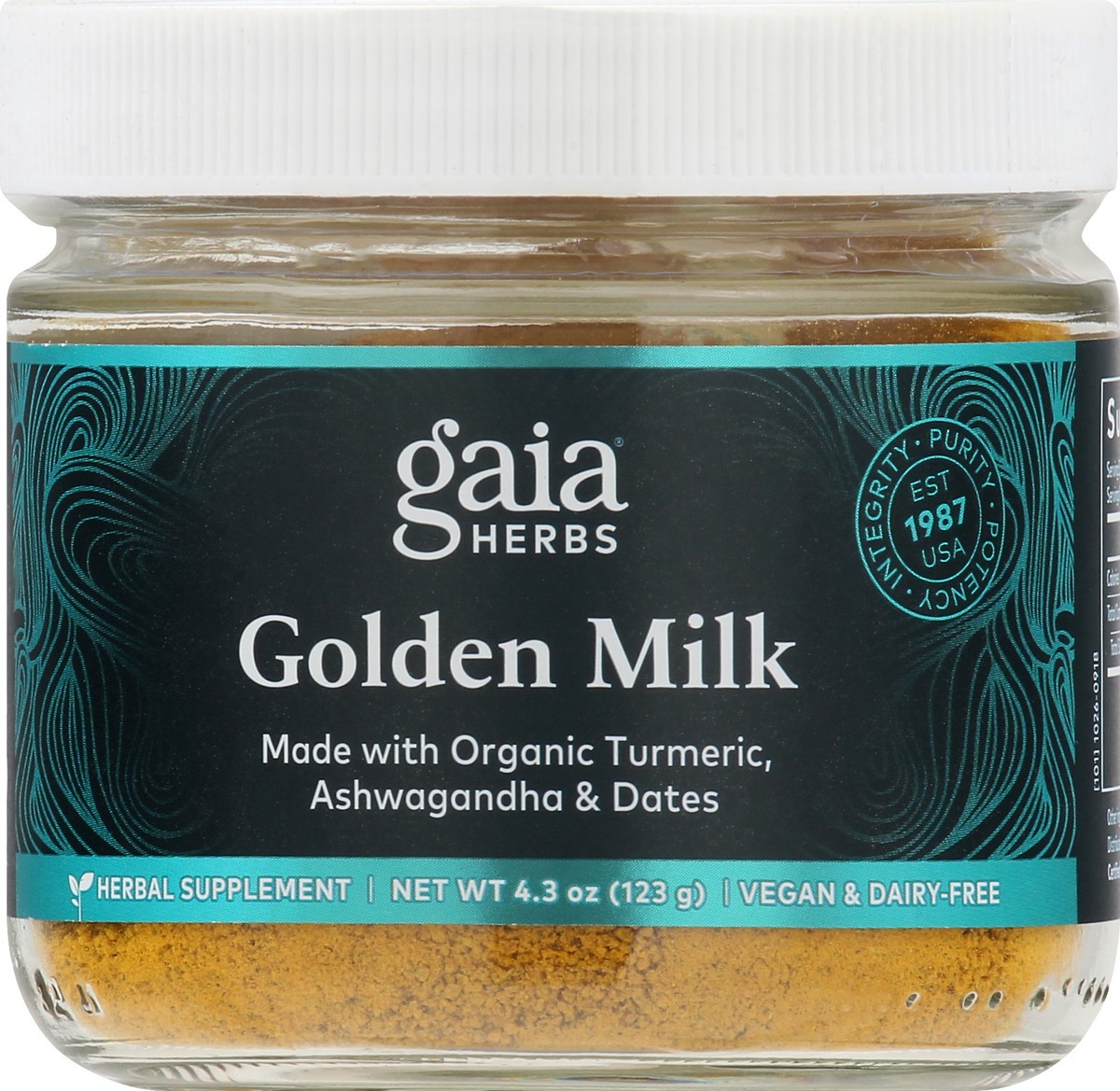 slide 1 of 9, Gaia Herbs Golden Milk Herbal Supplement, 3.7 oz