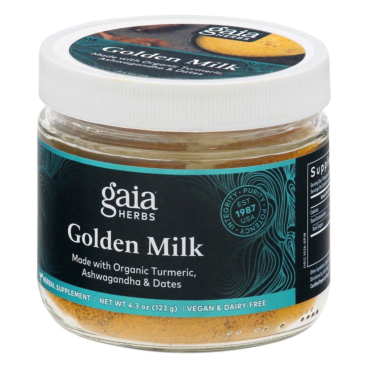 slide 3 of 9, Gaia Herbs Golden Milk Herbal Supplement, 3.7 oz