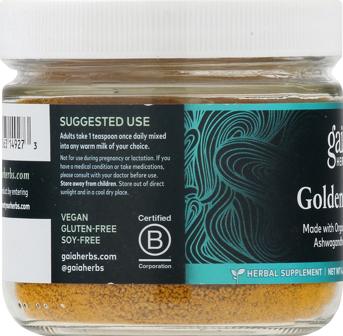 slide 7 of 9, Gaia Herbs Golden Milk Herbal Supplement, 3.7 oz