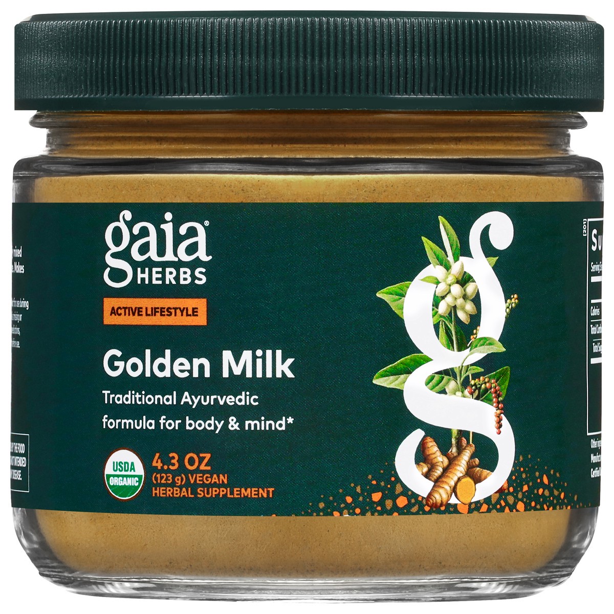 slide 1 of 9, Gaia Herbs Active Lifestyle Golden Milk 4.3 oz, 3.7 oz