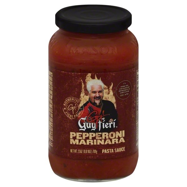 slide 1 of 1, Guy Fieri Pepperoni Marinara Pasta Sauce, 25 oz