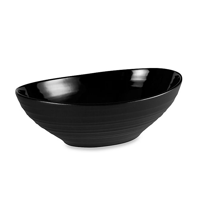 slide 1 of 1, Mikasa Swirl Oval Vegetable Bowl - Black, 1 ct