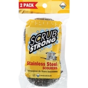 slide 1 of 1, ims Scrub Strong, Stainless Steel Scourers, 2 ct