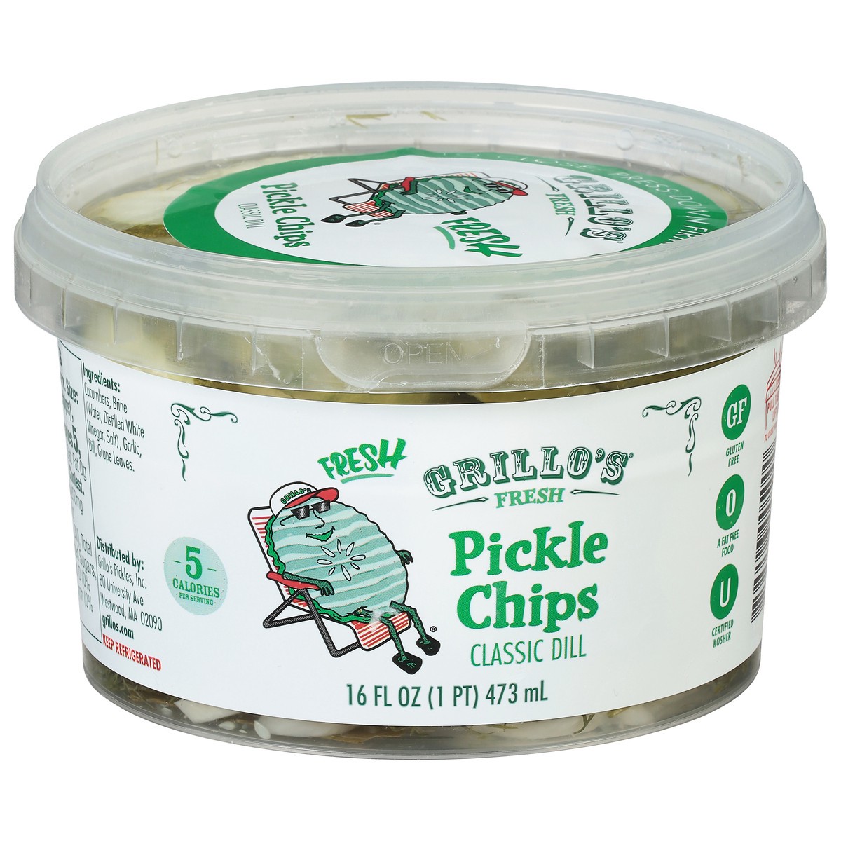 slide 2 of 11, Grillo's Pickles Italian Dill Pickle Chips, 16 fl oz