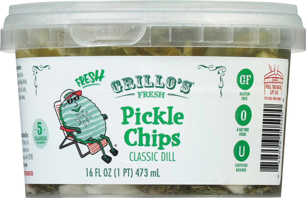 slide 9 of 11, Grillo's Pickles Italian Dill Pickle Chips, 16 fl oz