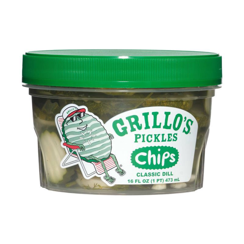 slide 1 of 11, Grillo's Pickles Italian Dill Pickle Chips - 16 fl oz, 16 fl oz