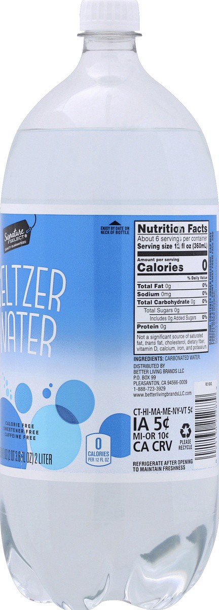 slide 4 of 7, Signature Select Original Seltzer Water - 2 liter, 67.6 oz