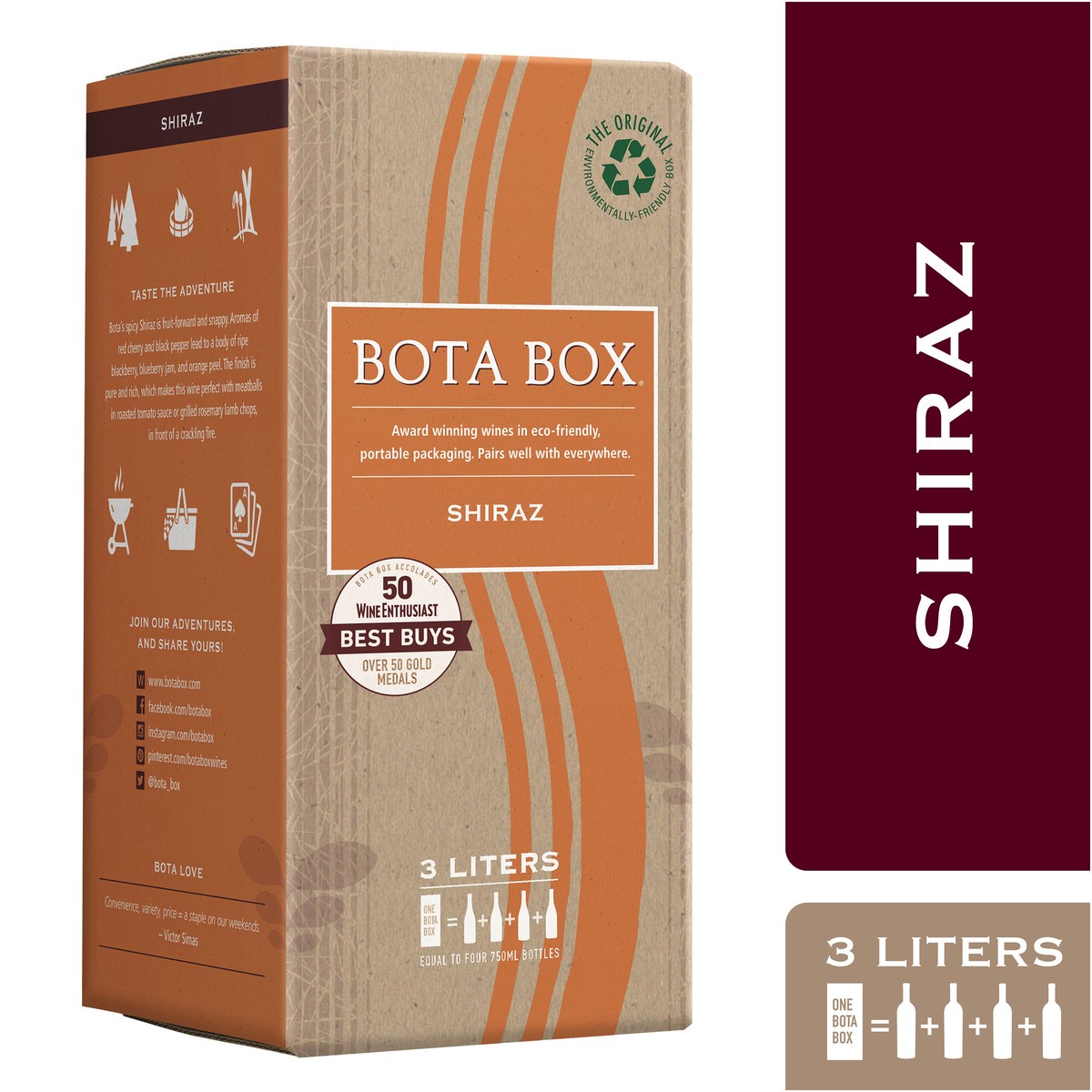 slide 1 of 9, Bota Box Shiraz 3.0L, 3 liter