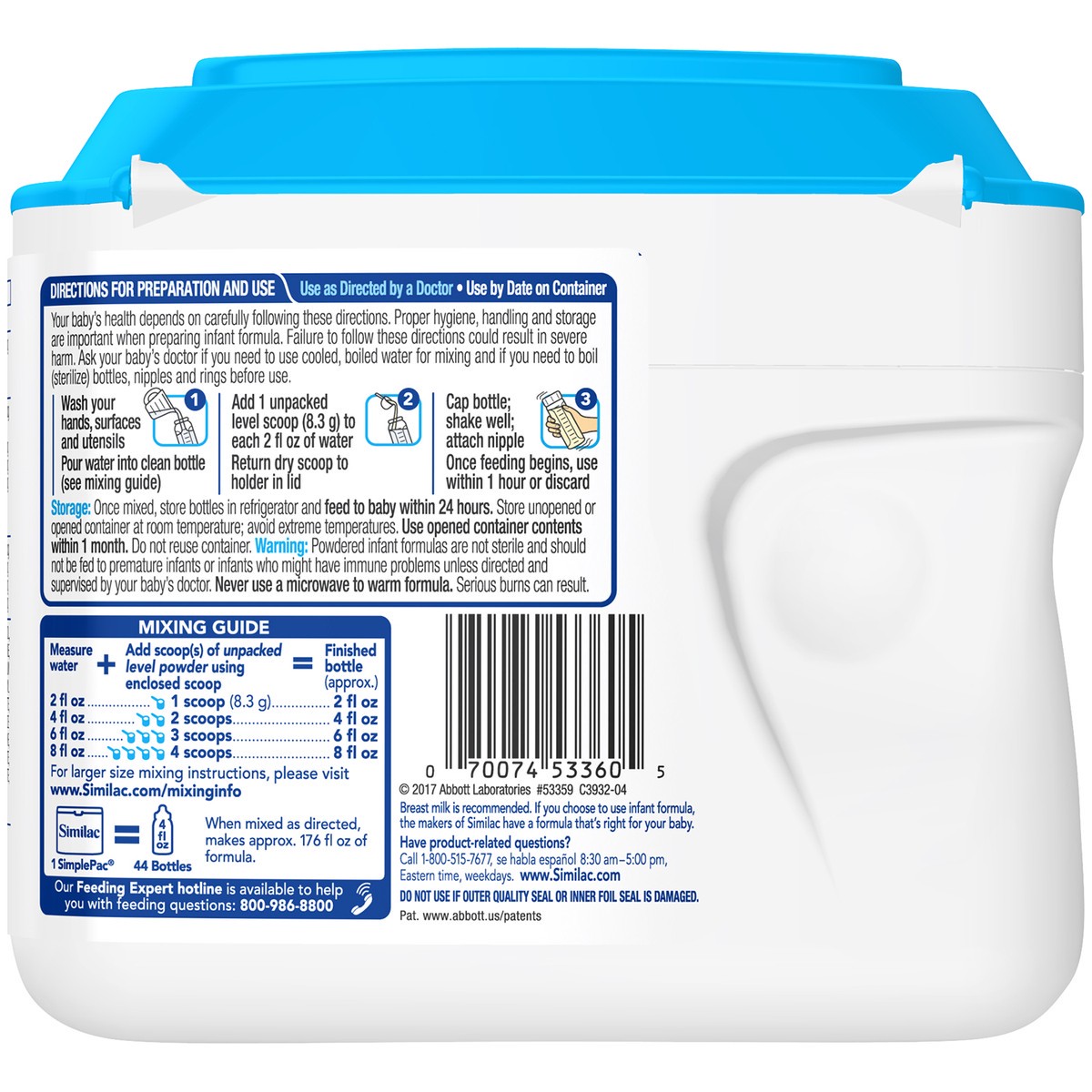 slide 5 of 8, Similac Advance Infant Formula with Iron Powder 23.2 oz Canister, 23.2 oz