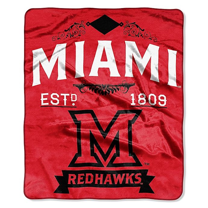 slide 1 of 1, NCAA Miami University of Ohio Raschel Throw Blanket, 1 ct