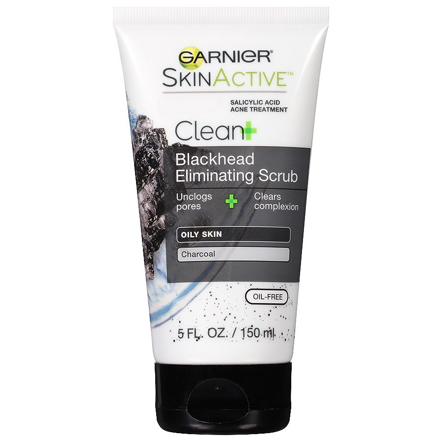slide 1 of 1, Garnier Skinactive Clean+ Blackhead Eliminating Scrub For Oily Skin, 5 fl oz