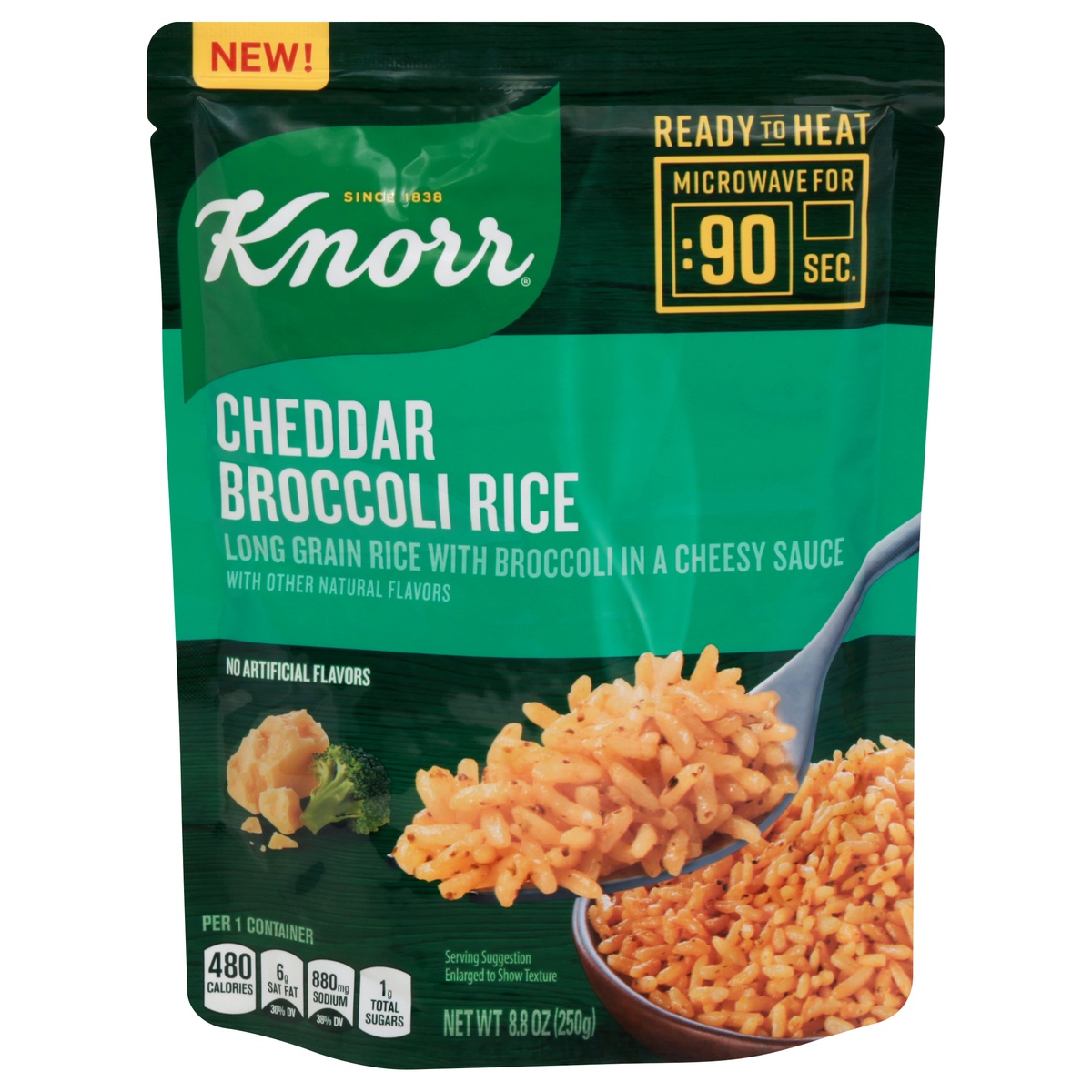 slide 1 of 10, Knorr Cheddar Broccoli Rice 8.8 Oz. Pouch, 1 ct