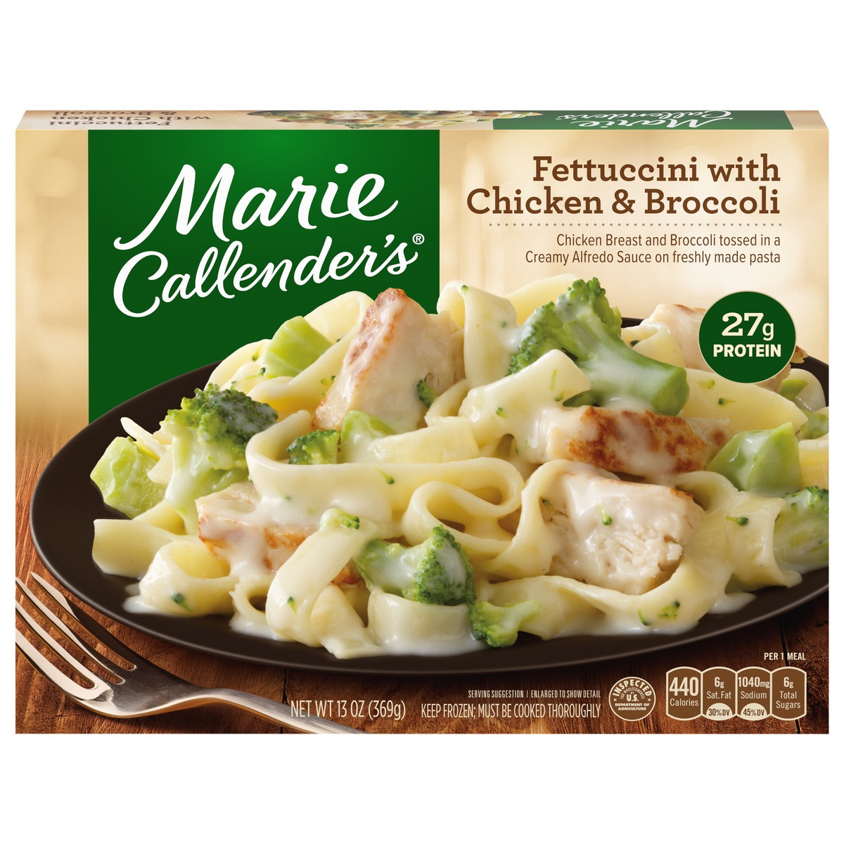 slide 1 of 5, Marie Callender's Fettuccini with Chicken & Broccoli 13 oz, 13 oz