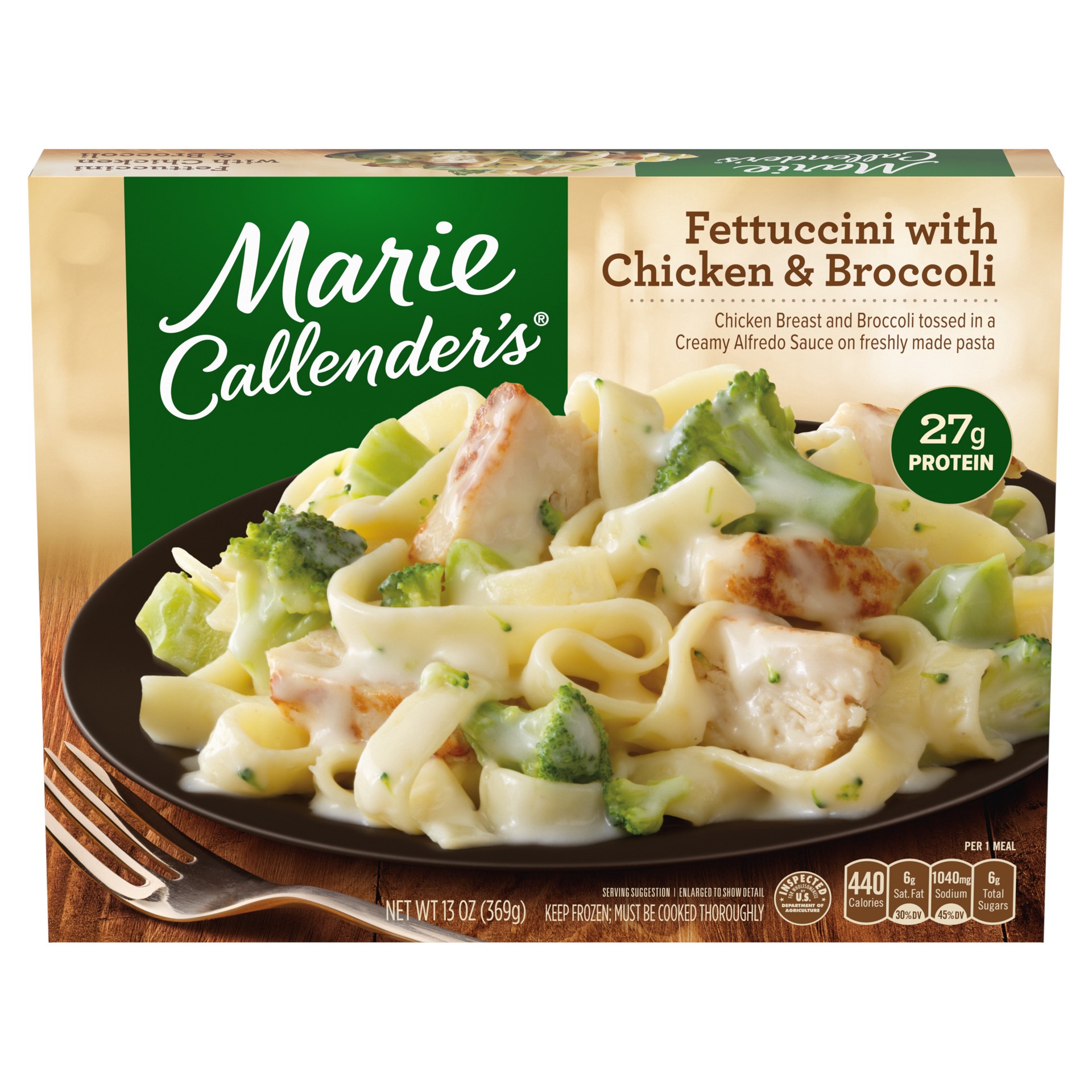 slide 1 of 5, Marie Callender's Fettuccini With Chicken & Broccoli, 13.1 oz
