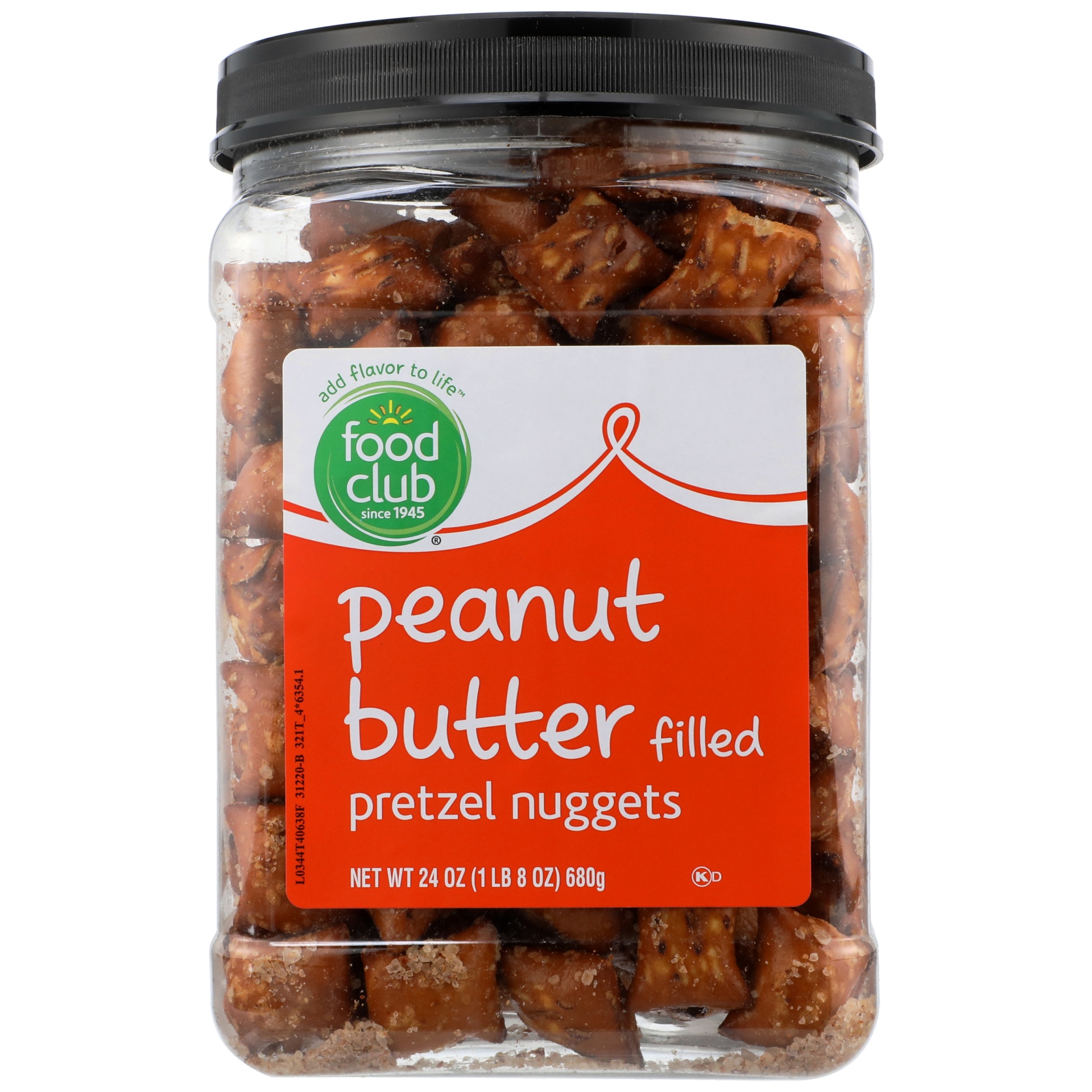 slide 1 of 6, Food Club Peanut Butter Filled Pretzel Nuggets, 24 oz