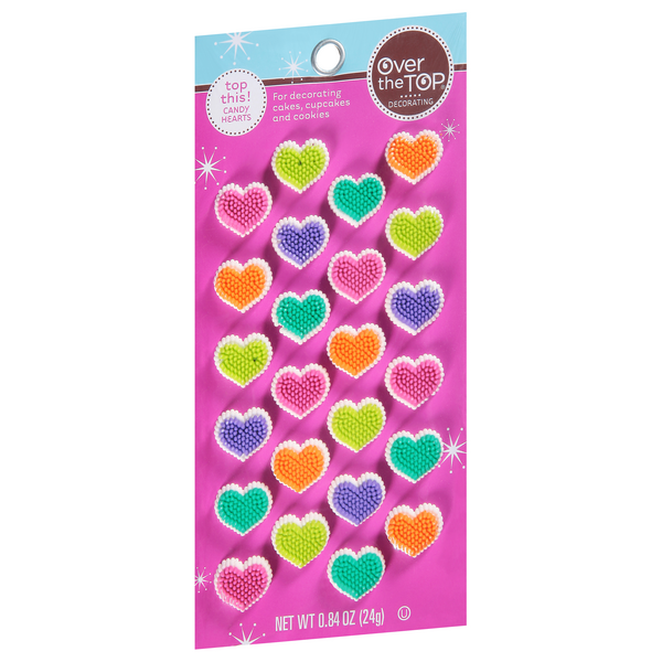 slide 1 of 1, Over The Top Decorating Candy Hearts 0.84 oz, 0.84 oz