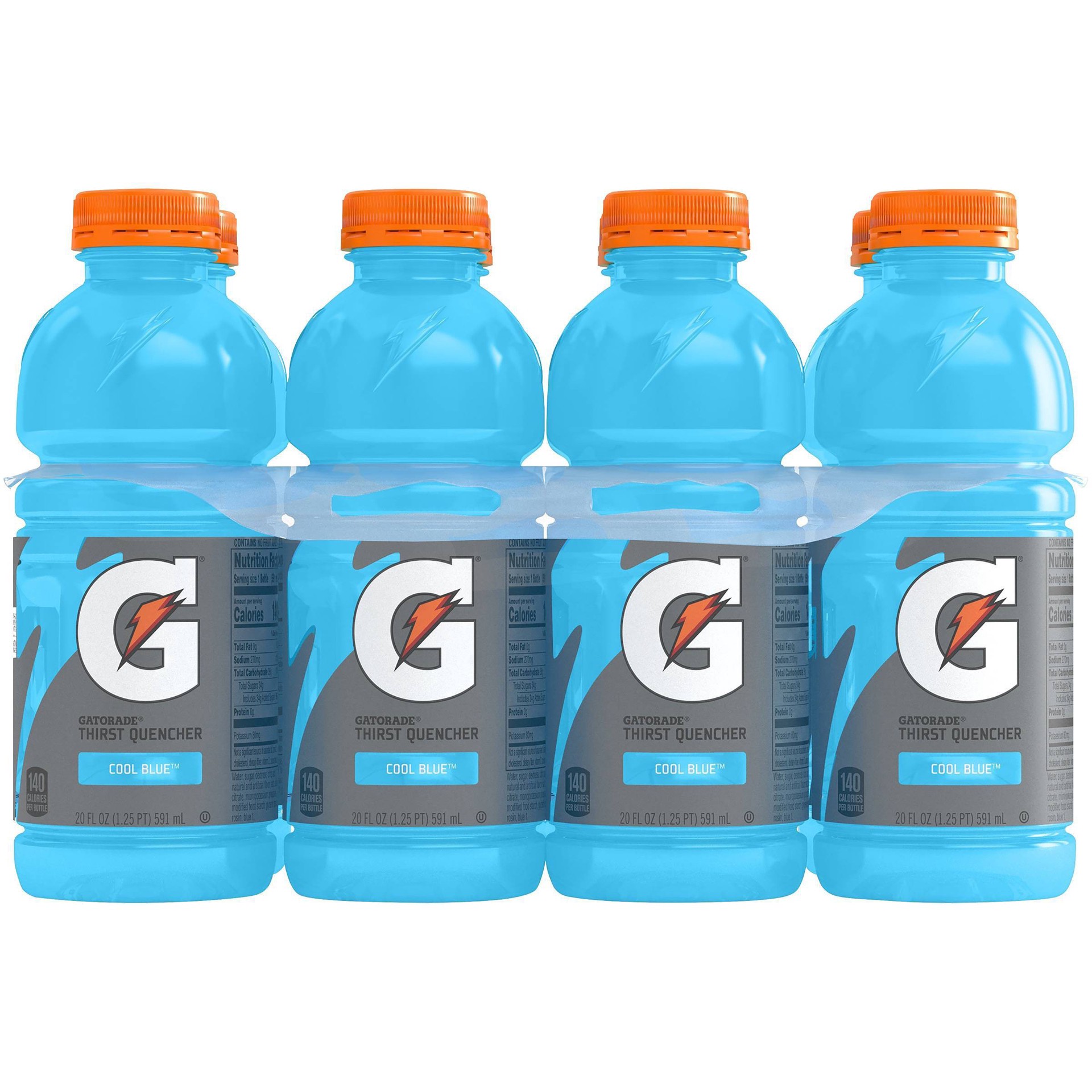 slide 1 of 1, Gatorade Cool Blue Sports Drink Bottles, 8 ct; 20 fl oz