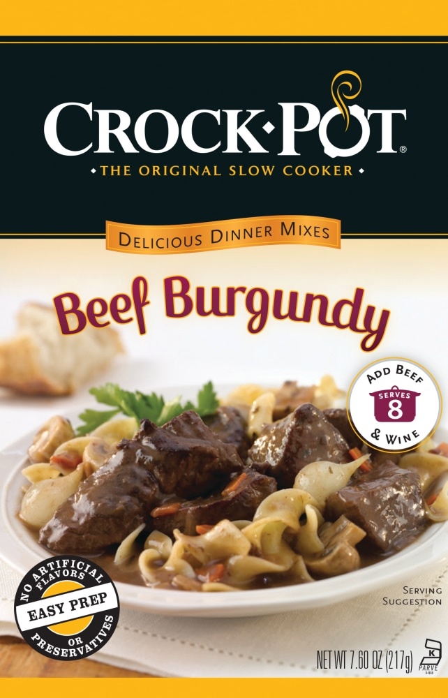 slide 1 of 1, Crock-Pot Delicious Dinner Mixes Beef Burgundy Box, 7.5999999 oz