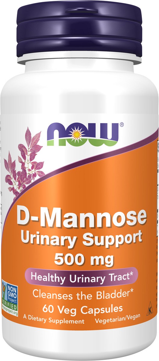 slide 7 of 8, NOW D-Mannose Urinary Support 500 mg - 60 Veg Capsules, 500 mg