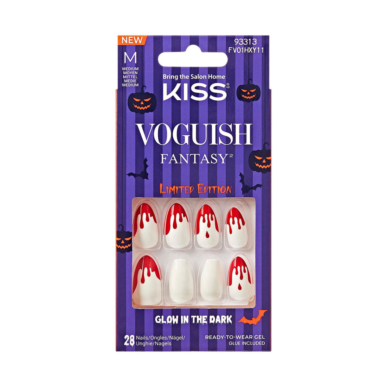slide 1 of 1, KISS NAIL Kiss Voguish Fantasy Nails, Vampire Bite, 1 ct