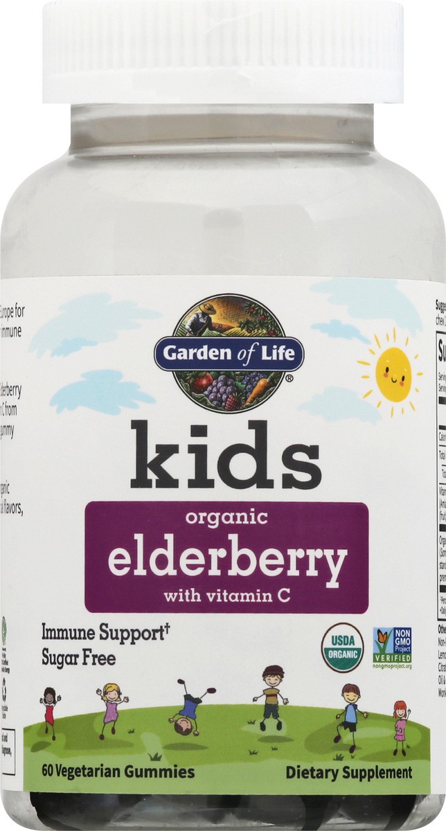 slide 1 of 9, Garden of Life Kids Vegetarian Gummies Organic Elderberry 60 ea, 60 ct