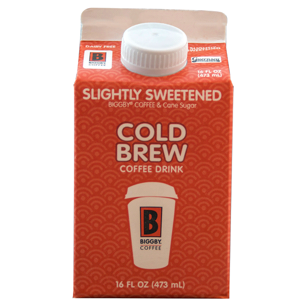 slide 1 of 4, Biggby Cold Brew Sweetened Coffee Drink, 16 oz