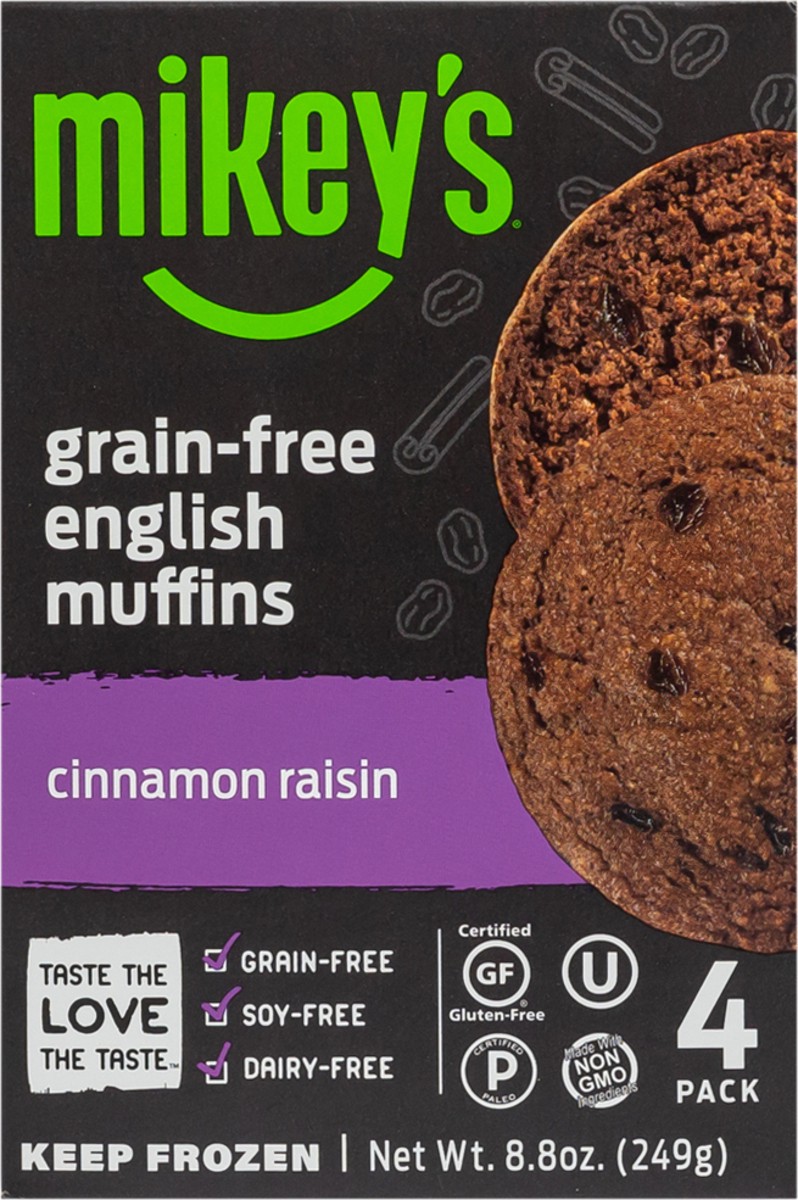 slide 2 of 12, Mikey's Cinnamon Raisin English Muffin, 4 ct