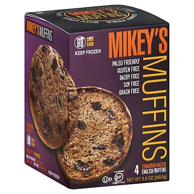 slide 1 of 1, Mikey's Cinnamon Raisin English Muffins, 4 ct; 8.8 oz