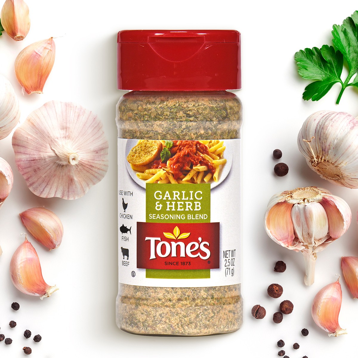 slide 1 of 8, Tone's Garlic & Herb Seasoning Blend, 2.5 oz, 2.5 oz