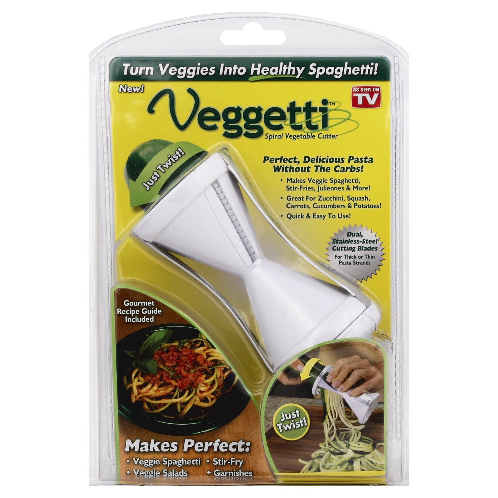 slide 1 of 2, As Seen on TV Veggetti Spiral Vegetable Slicer/Cutter, 1 ct