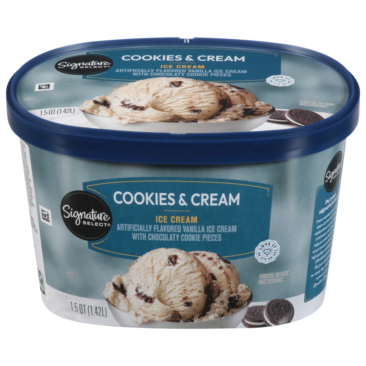 slide 1 of 5, Signature Select Cookies & Cream Ice Cream 1.5 qt, 1.5 qt