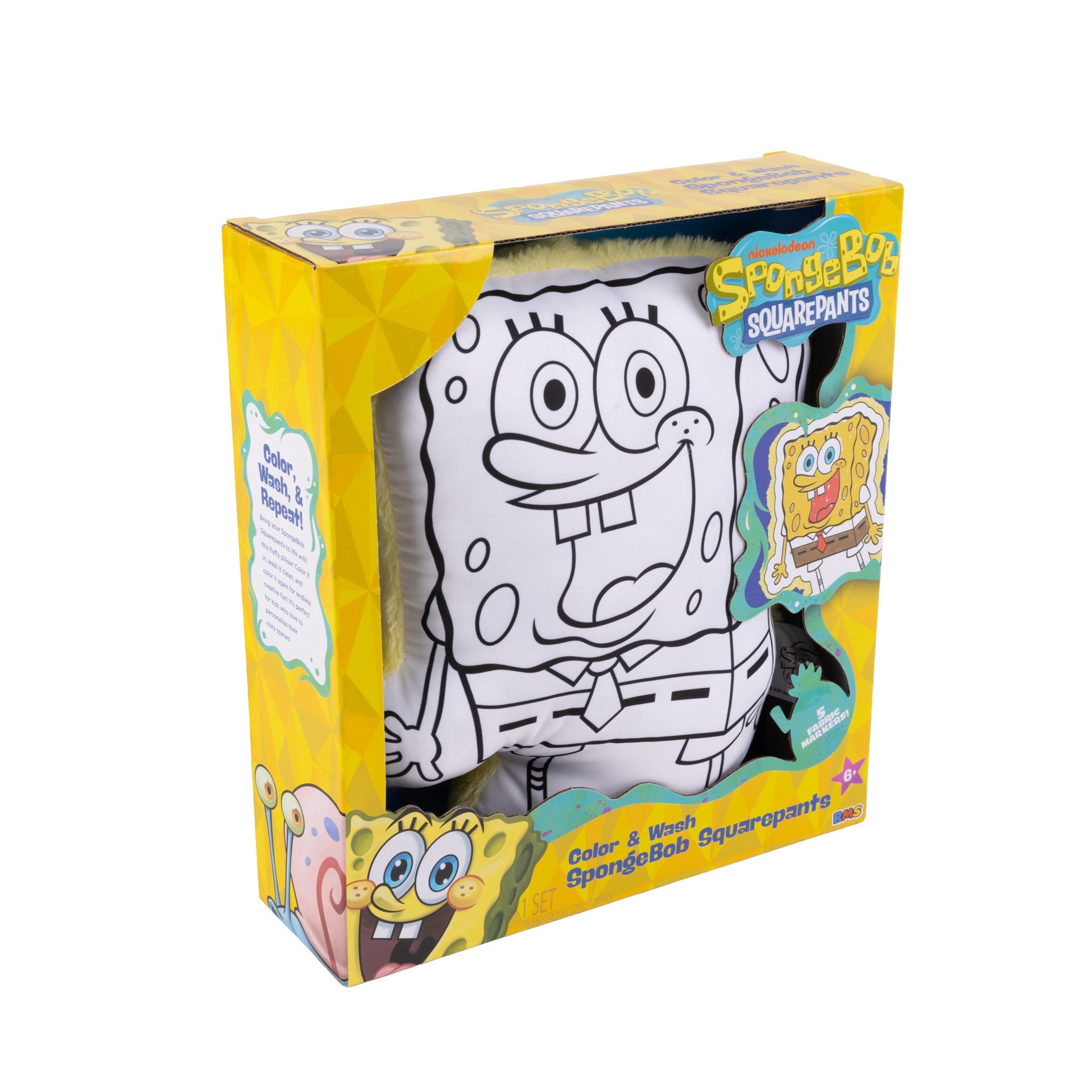 slide 3 of 3, Nickelodeon Spongebob Squarepants Color & Wash Pillow, 75 in x 9 in x 10 in