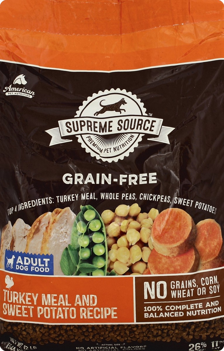 slide 3 of 6, Supreme Source Grain-Free Turkey Meal and Sweet Potato Recipe Dog Food, 12 lb