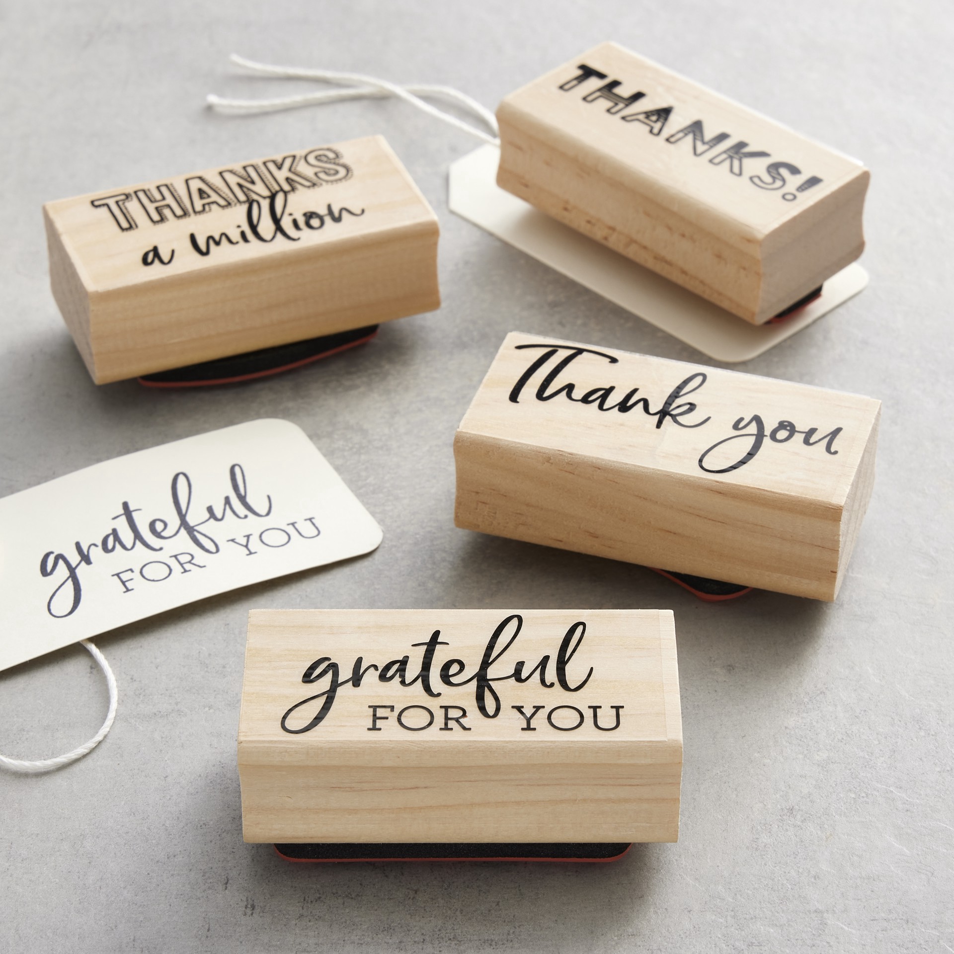 slide 4 of 5, Thanks A Million Stamp Set By Recollections, 2.5 in x 1 in x 1.25 in