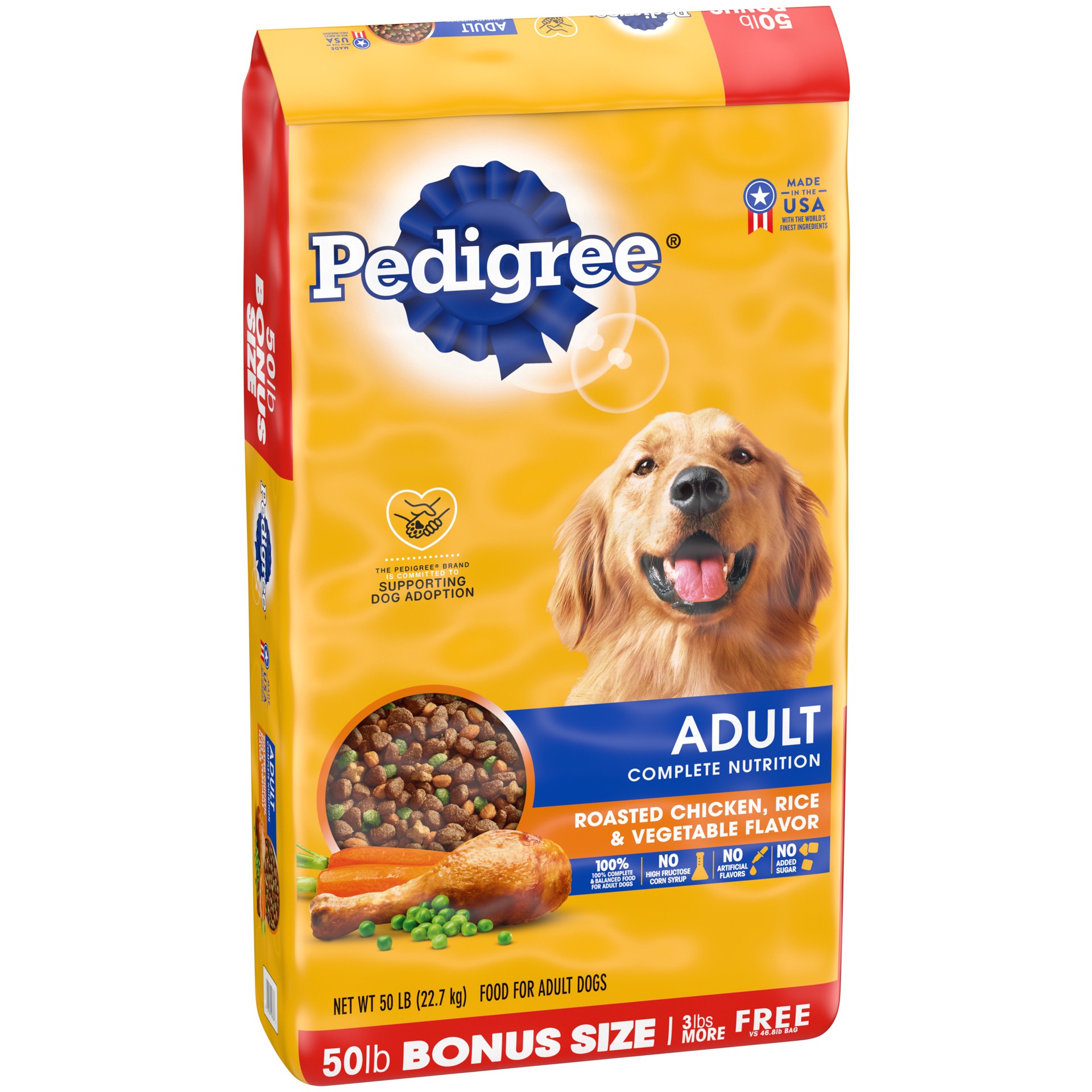 slide 2 of 5, PEDIGREE Complete Nutrition Adult Dry Dog Food Roasted Chicken, Rice & Vegetable Flavor Dog Kibble, 50 lb. Bag, 50 lb