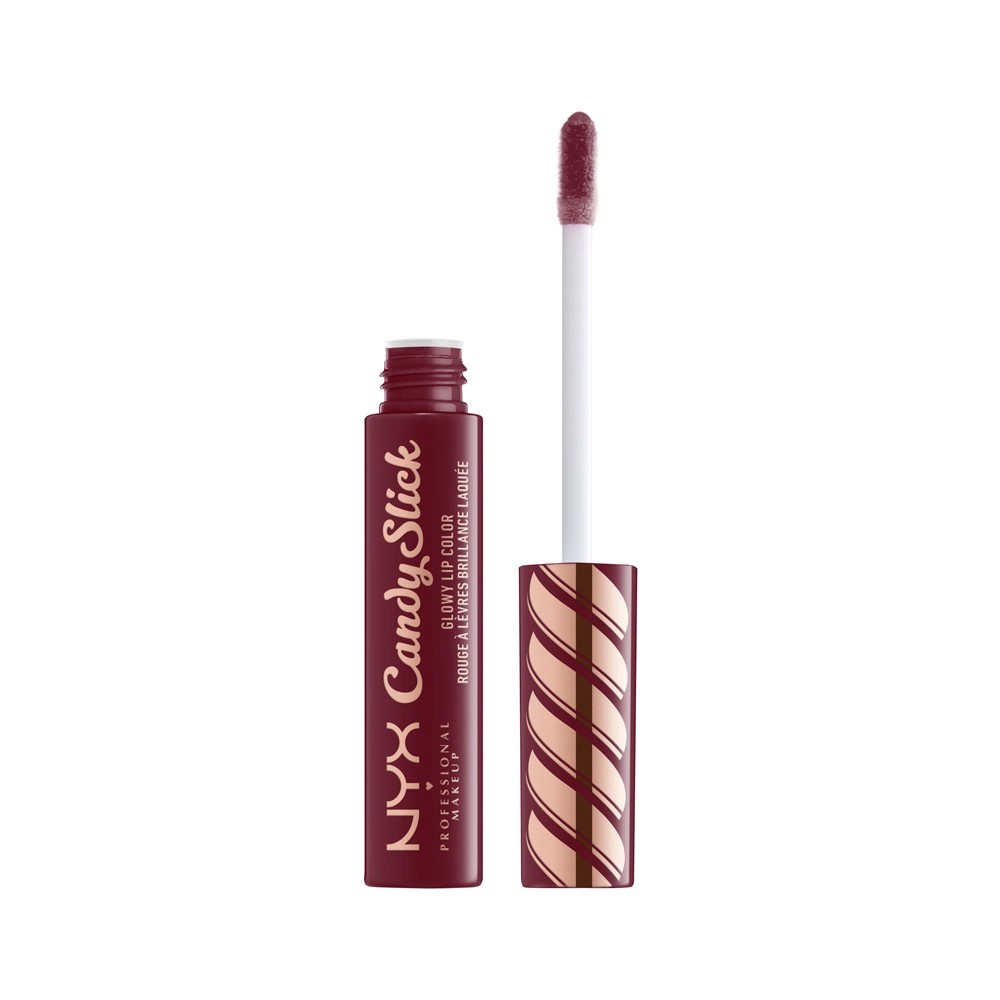 slide 3 of 3, Nyx Professional Makeup Candy Slick Glowy Lip Color, Cherry Cola, 0.25 oz