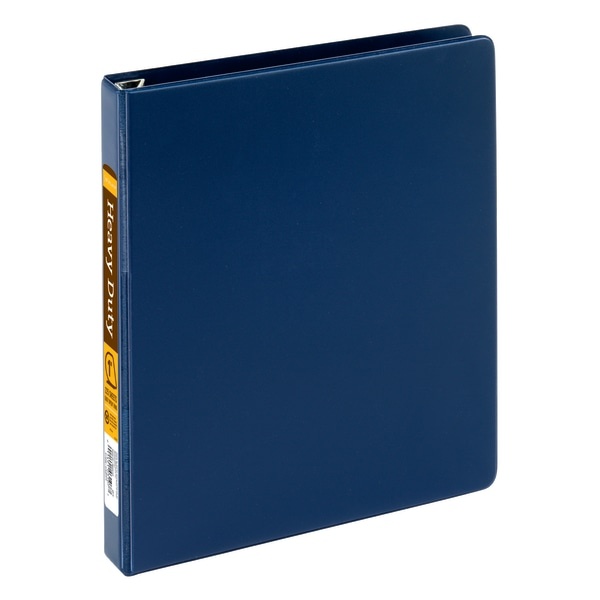 slide 1 of 5, Office Depot [In]Place Heavy-Duty 3-Ring Binder, 1'' D-Rings, Navy, 1 in