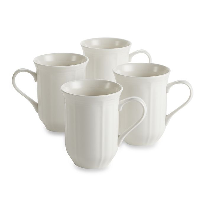 slide 1 of 1, Mikasa Antique White Mugs, 4 ct