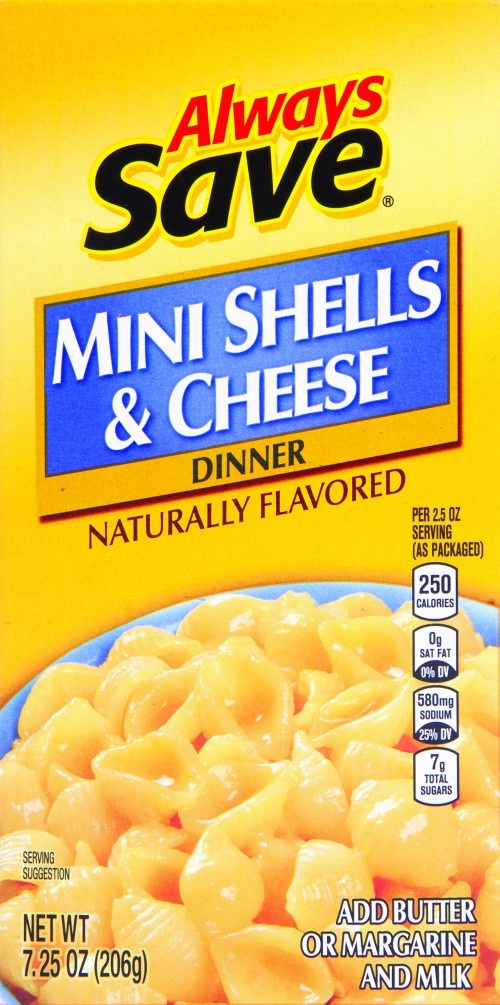 slide 1 of 1, Always Save Mini Shells & Cheese, 7.25 oz