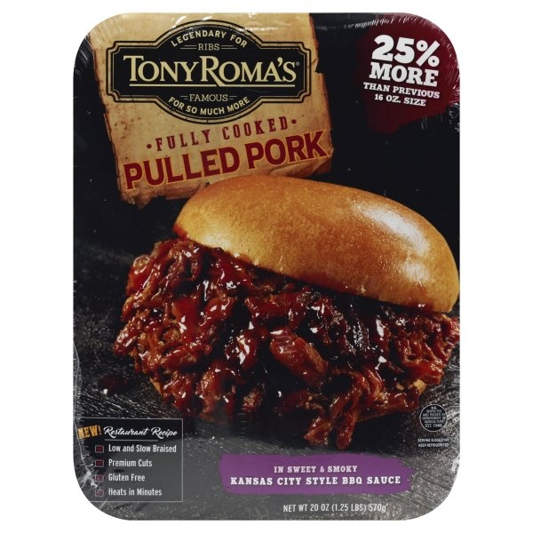 slide 1 of 1, Tony Roma's Pulled Pork Kannas City Sweet And Smokey, 20 oz