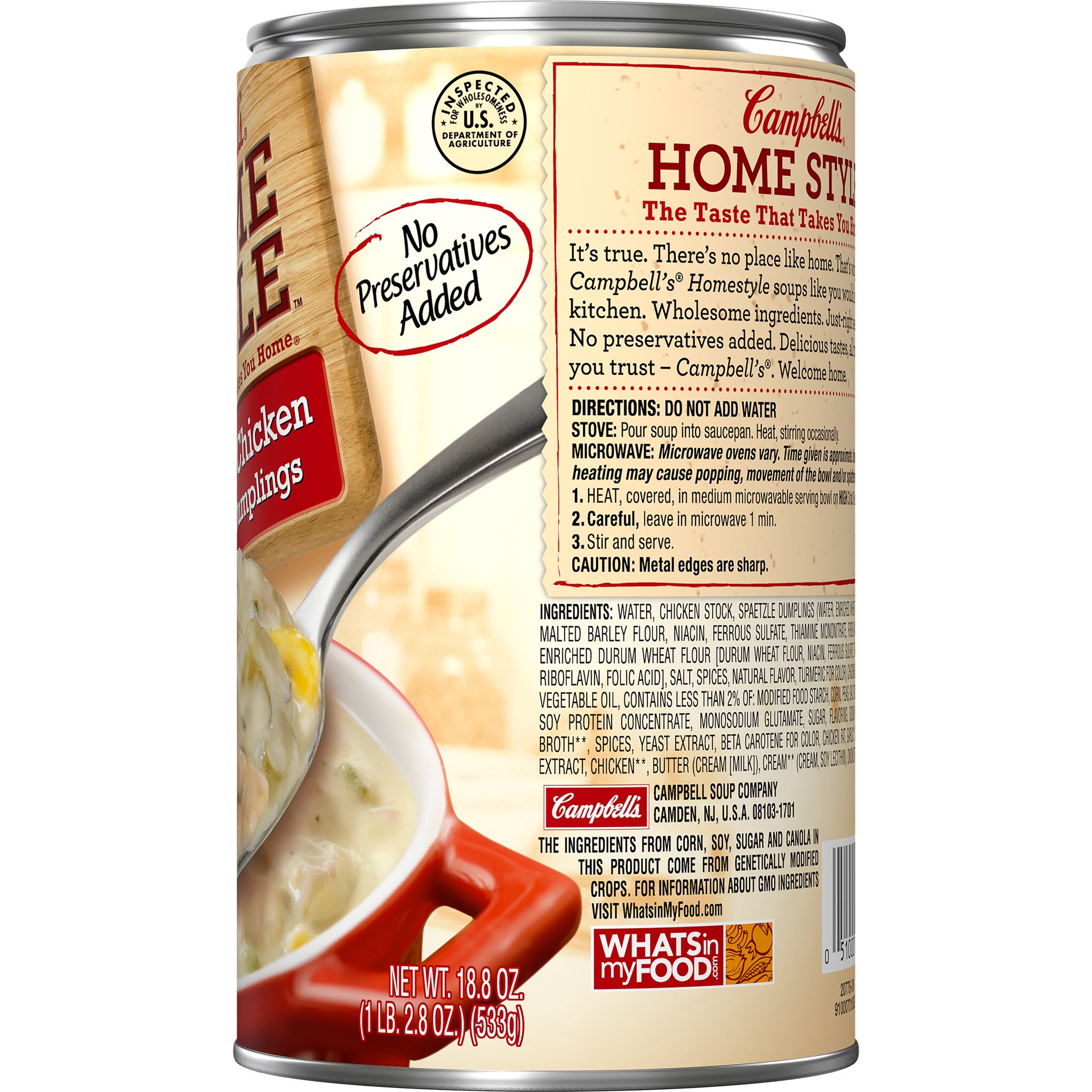 slide 2 of 5, Campbell's Homestyle Creamy Chicken & Herb Dumplings Soup, 18.8 oz., 18.8 oz