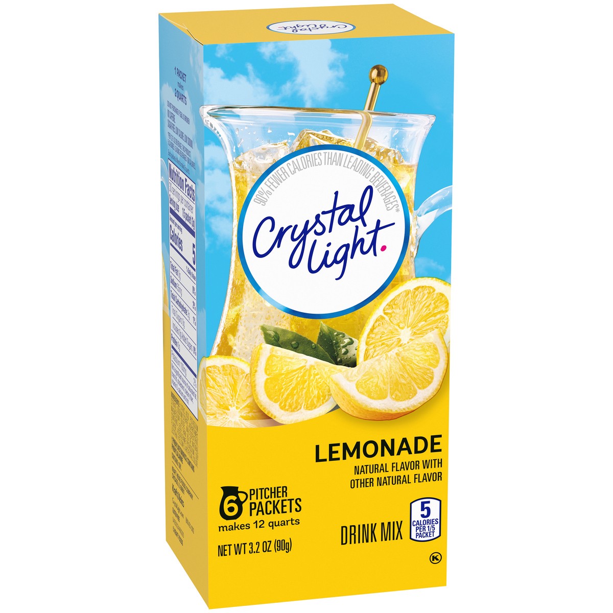 slide 5 of 9, Crystal Light Lemonade Drink Mix 6 ct Packets, 3.2 oz