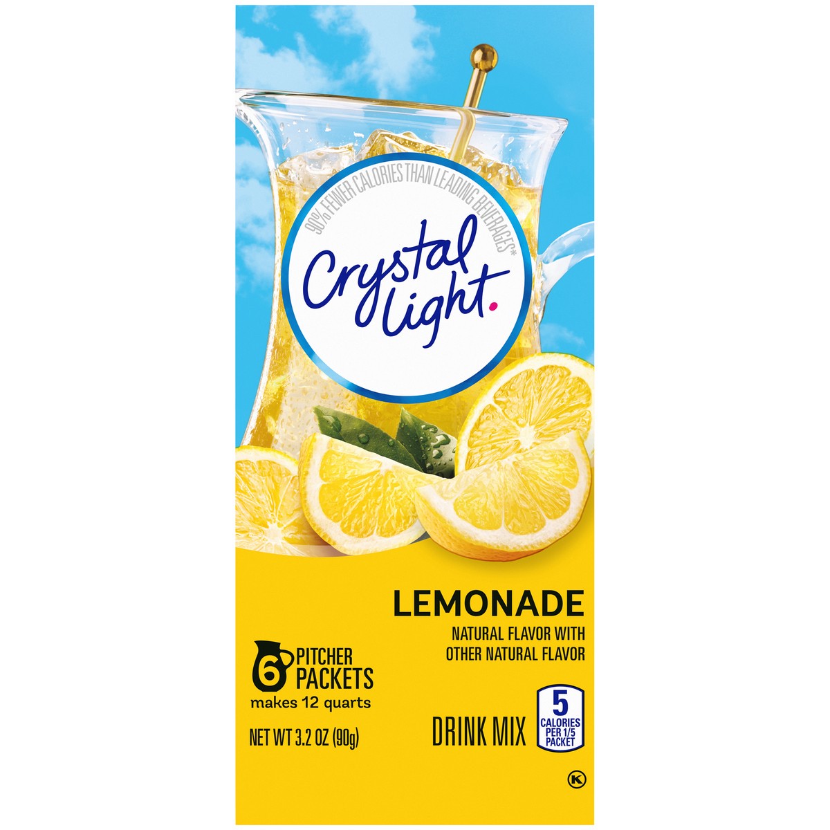 slide 8 of 9, Crystal Light Lemonade Drink Mix 6 ct Packets, 3.2 oz